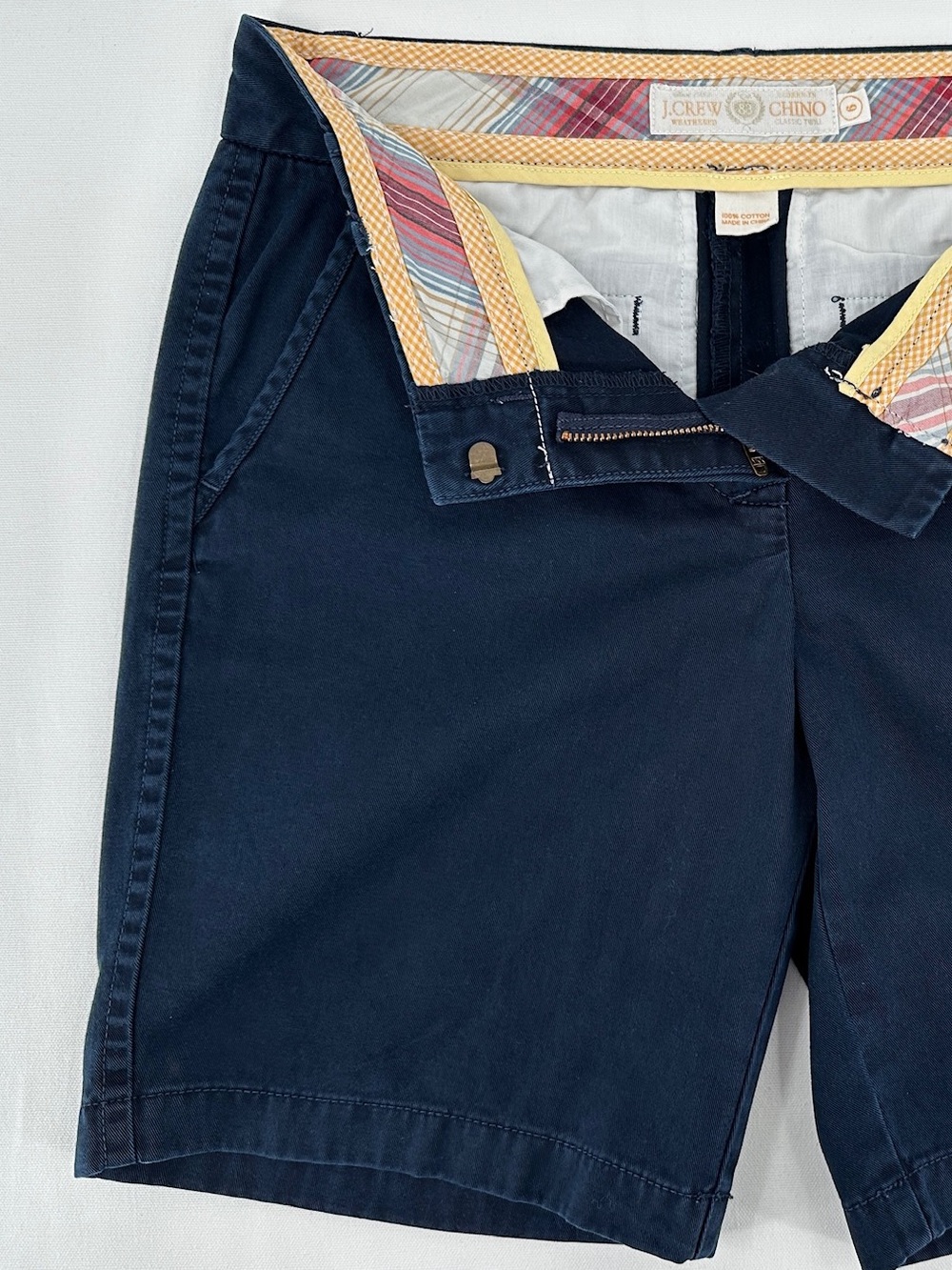 J.Crew “Weathered” Chino Shorts Navy Women’s Size 6 Classic 9”